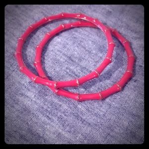 Pink Enameled Bangles